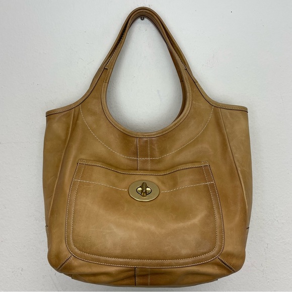 Coach Bags Coach Ergo Legacy Tan Large Tote Hobo Bag Poshmark